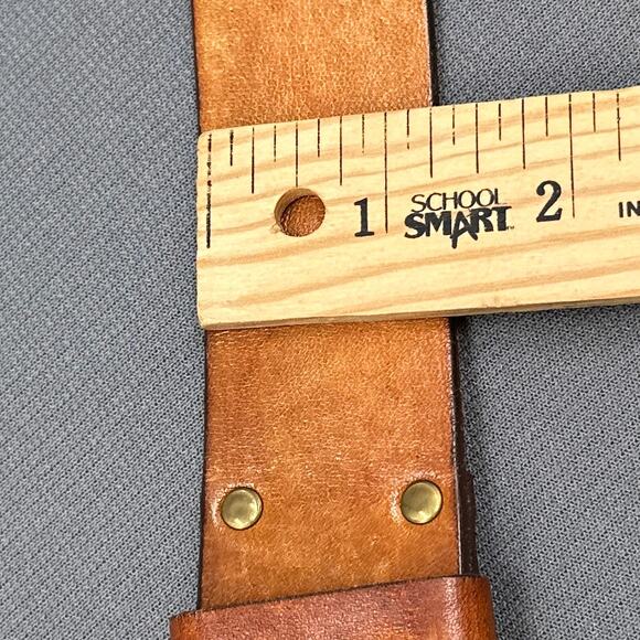 VTG Latitan Leather Belt 26 Brown Hand Tooled Stained Butterfly Bras Buckle Boho - Picture 13 of 14